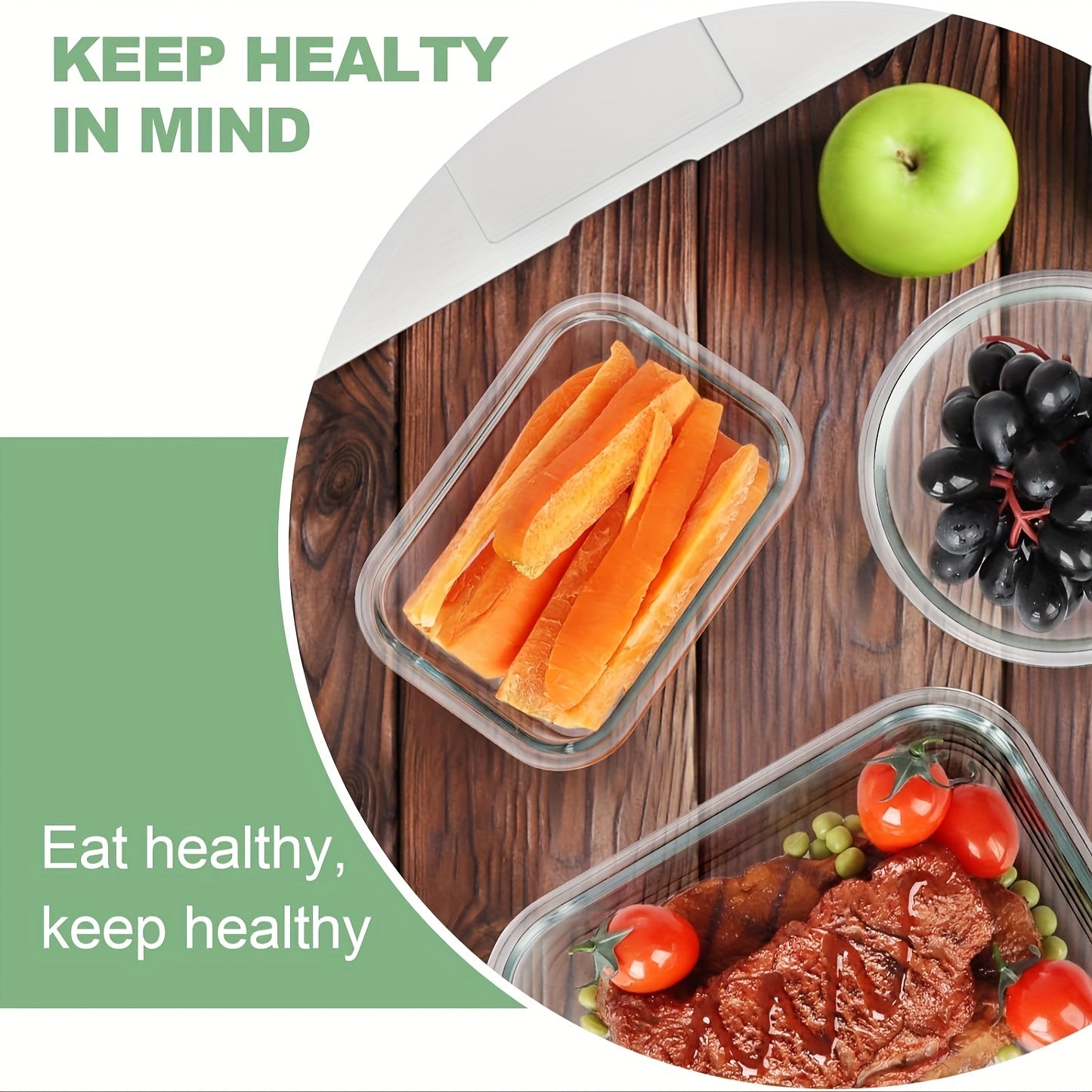 12pcs Glass Food Storage Containers with Lids, Meal Prep, Pantry, Leak Proof, Airtight Bento Boxes for Microwave, Oven, Freezer And Dishwasher