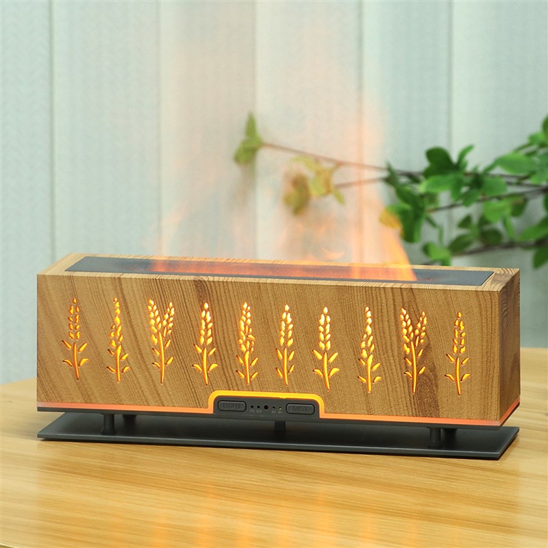 3D Atomization Humidifier Fireplace Flame Aromatherapy 200ml with Remote