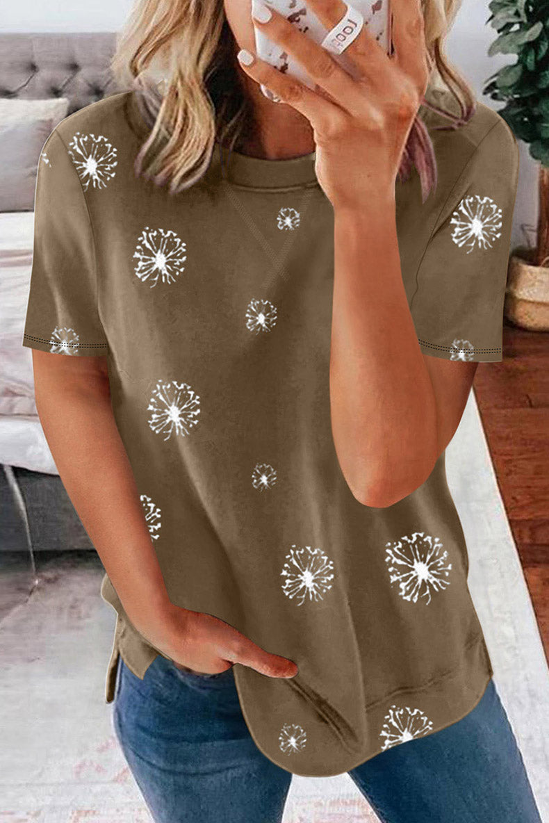 Summer Time Print Short Sleeve T-Shirt Female Fashion