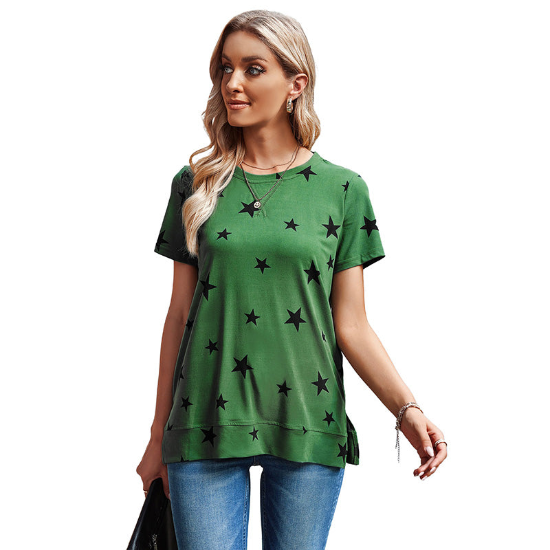 Summer Time Print Short Sleeve T-Shirt Female Fashion