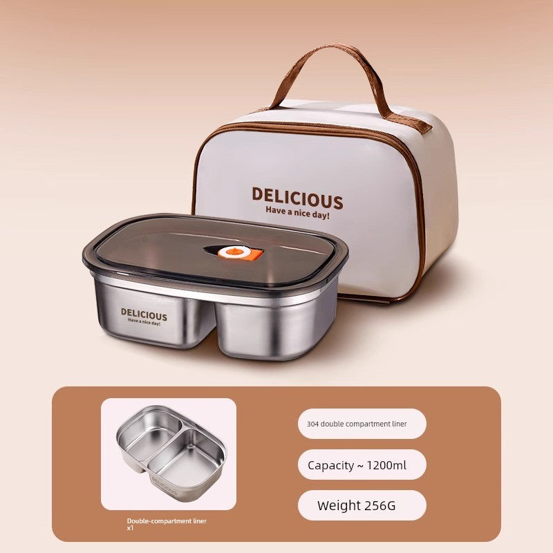 On The Go Microwave Oven Bento Lunch Box Stainless Steel