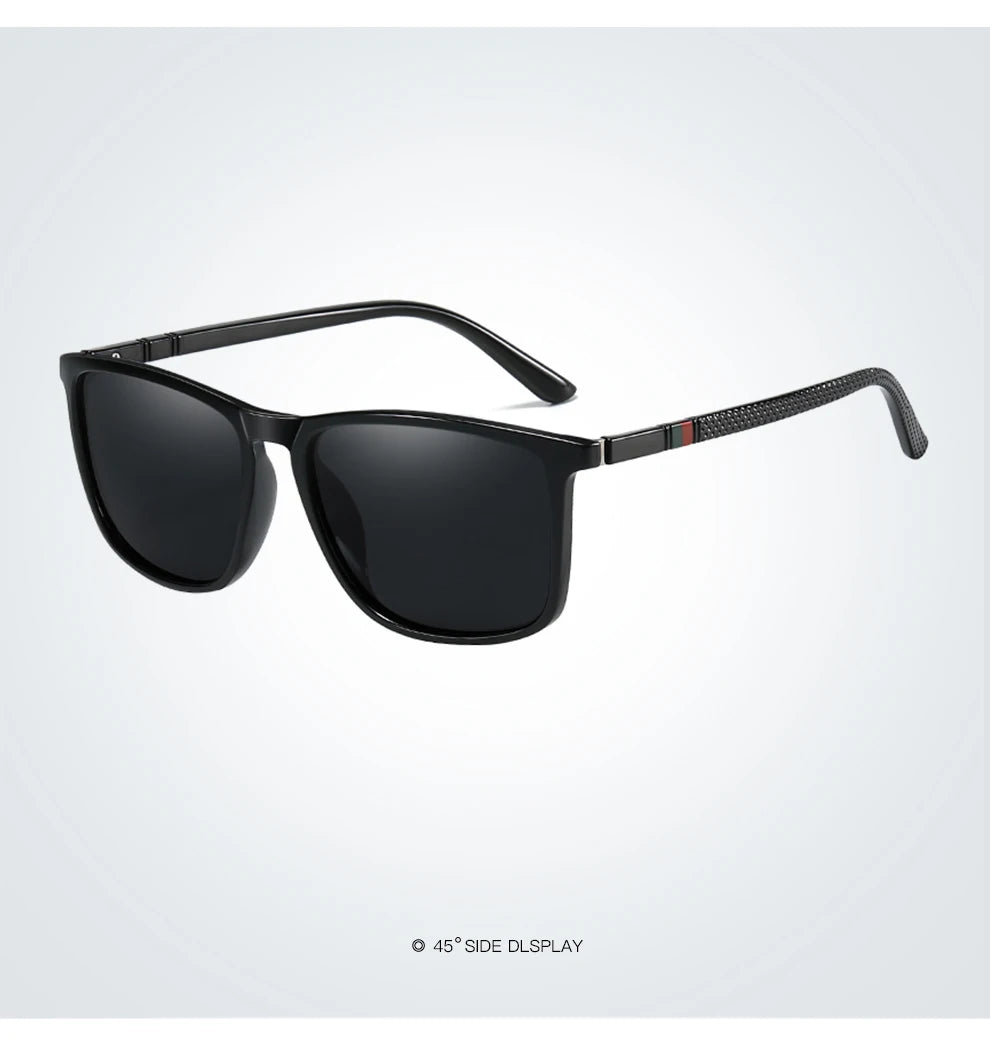 Luxury Square Vintage Polarized Sunglasses For Men Fashion Travel Driving Anti-Glare TR90 Eyewear UV400