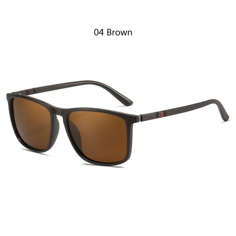 Luxury Square Vintage Polarized Sunglasses For Men Fashion Travel Driving Anti-Glare TR90 Eyewear UV400