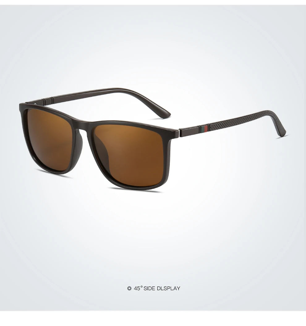 Luxury Square Vintage Polarized Sunglasses For Men Fashion Travel Driving Anti-Glare TR90 Eyewear UV400