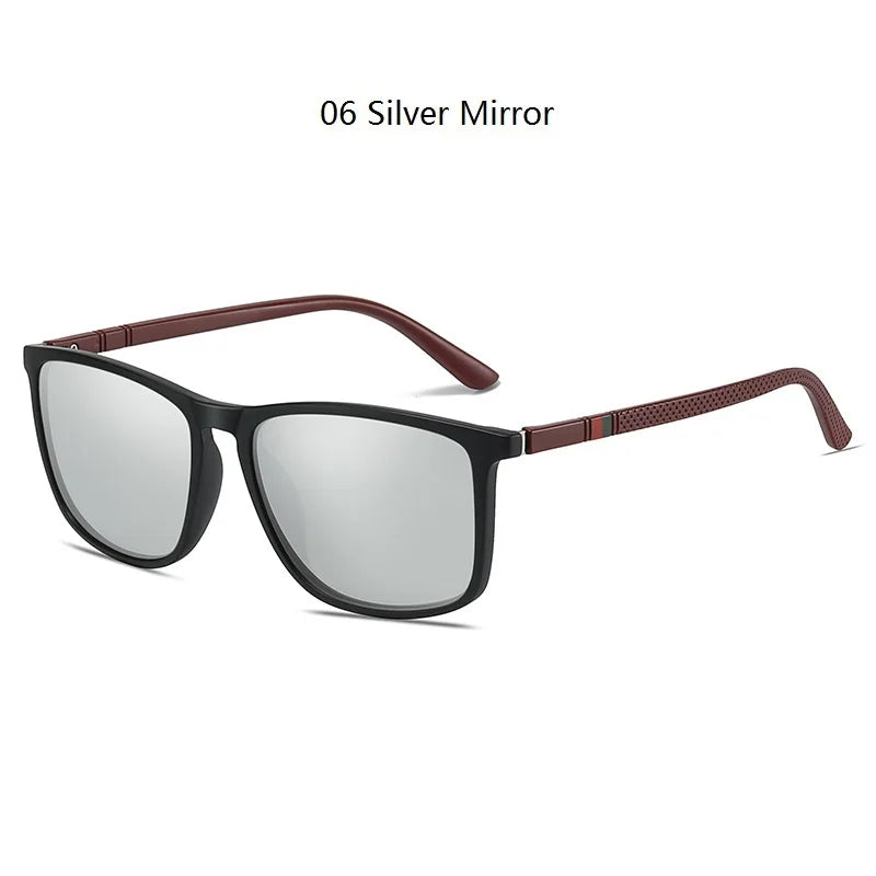 Luxury Square Vintage Polarized Sunglasses For Men Fashion Travel Driving Anti-Glare TR90 Eyewear UV400