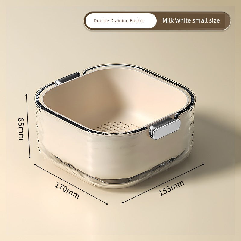 Double-Layered Six-Pieces Kitchen Plastic Washing Basin