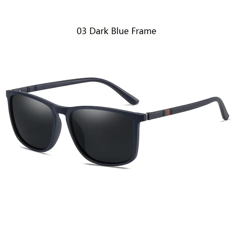 Luxury Square Vintage Polarized Sunglasses For Men Fashion Travel Driving Anti-Glare TR90 Eyewear UV400