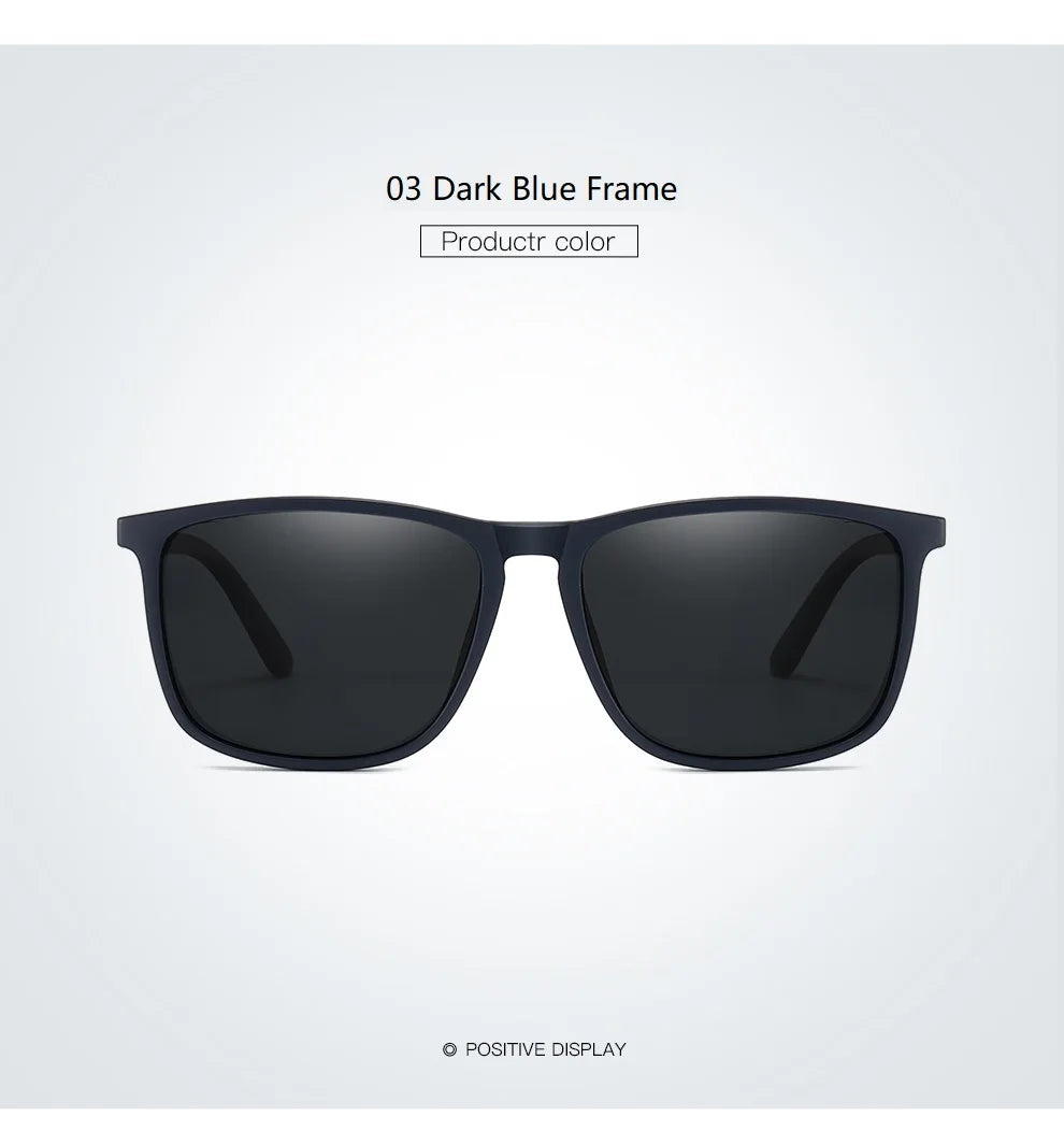 Luxury Square Vintage Polarized Sunglasses For Men Fashion Travel Driving Anti-Glare TR90 Eyewear UV400