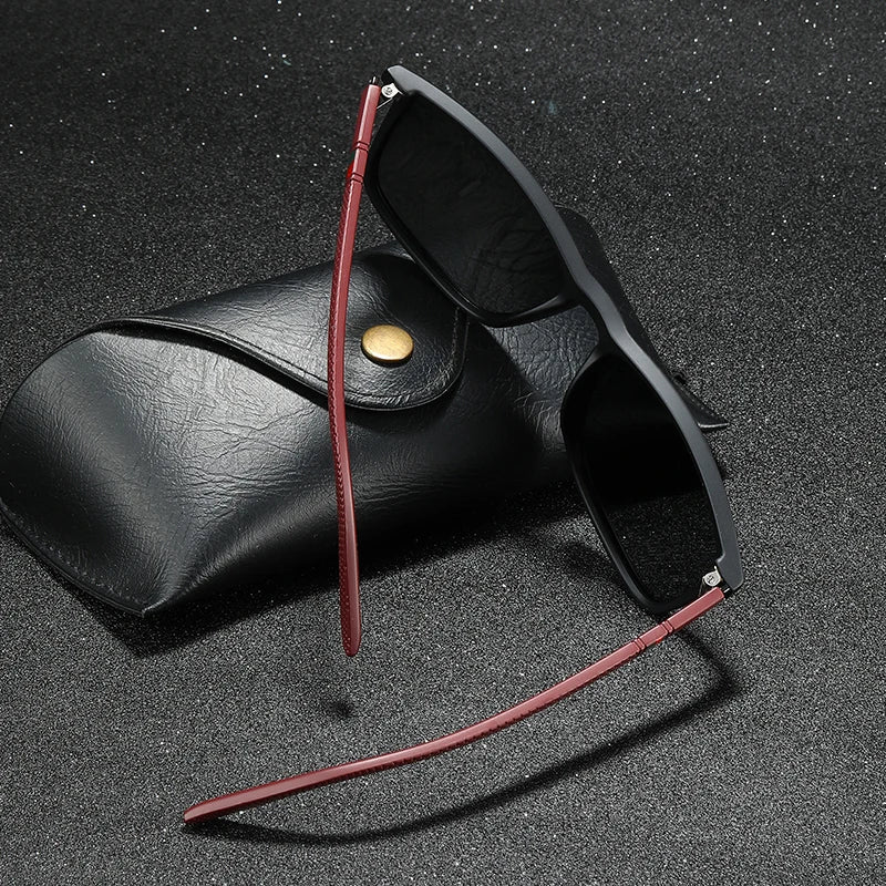 Luxury Square Vintage Polarized Sunglasses For Men Fashion Travel Driving Anti-Glare TR90 Eyewear UV400