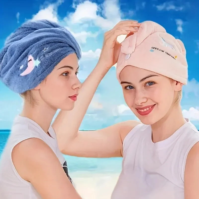 1pc Quik Dry Hair Hat Super Absorbent Soft Women Girls Head Towel