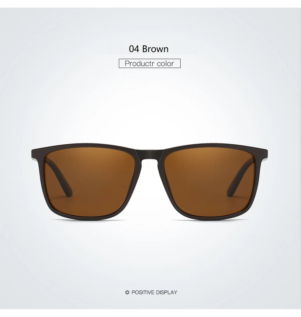 Luxury Square Vintage Polarized Sunglasses For Men Fashion Travel Driving Anti-Glare TR90 Eyewear UV400