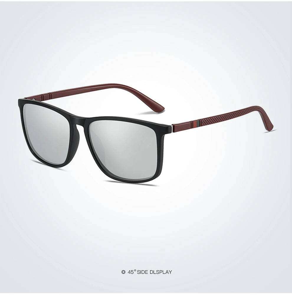 Luxury Square Vintage Polarized Sunglasses For Men Fashion Travel Driving Anti-Glare TR90 Eyewear UV400