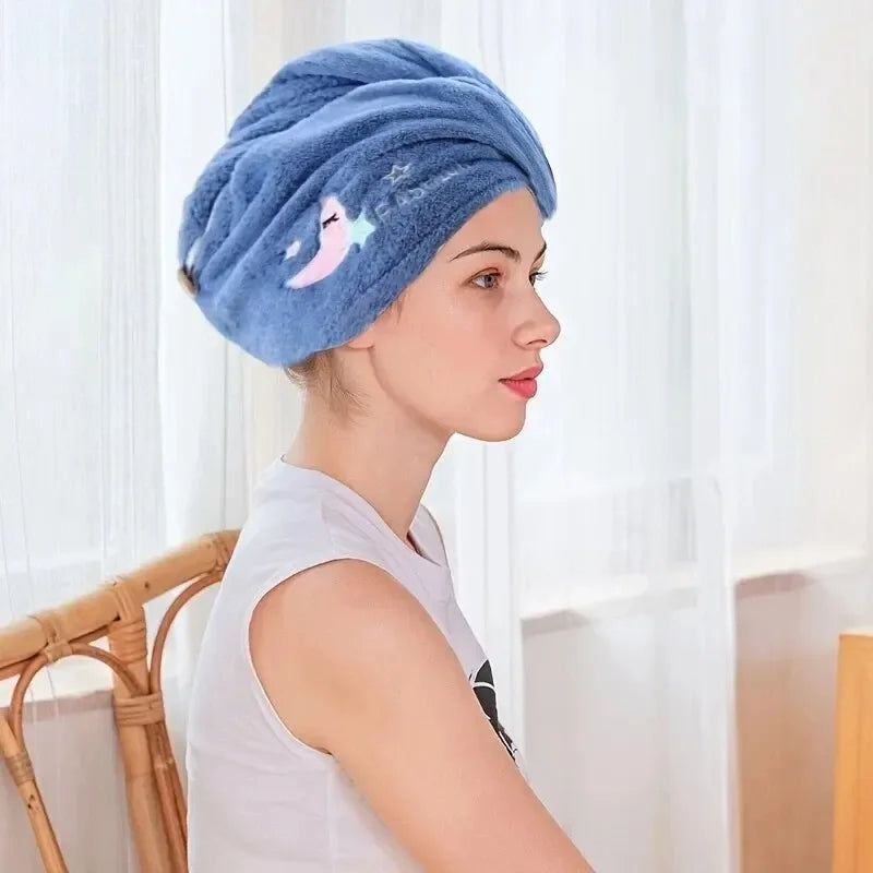 1pc Quik Dry Hair Hat Super Absorbent Soft Women Girls Head Towel