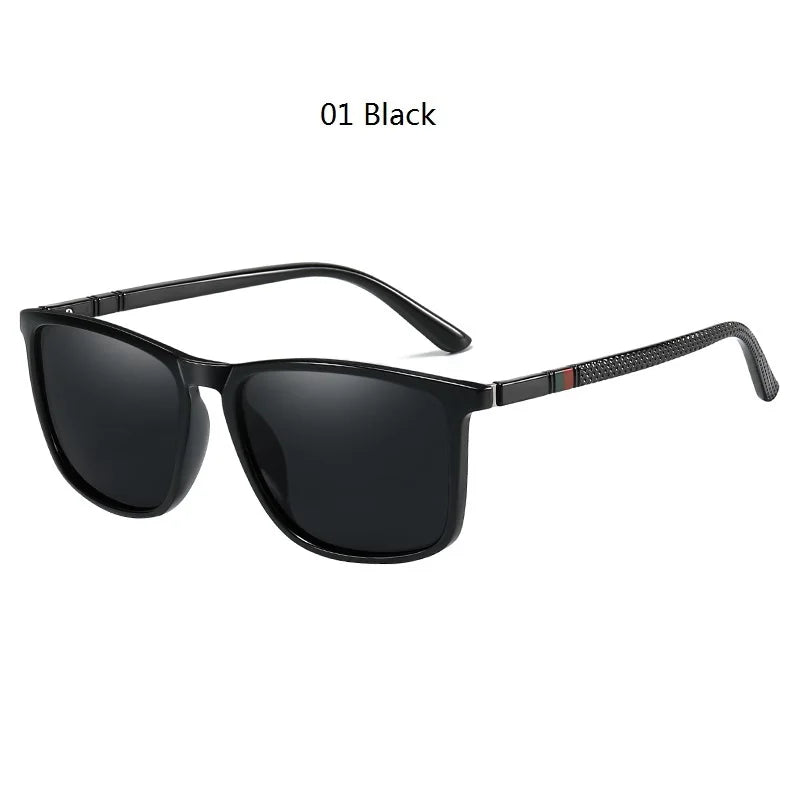 Luxury Square Vintage Polarized Sunglasses For Men Fashion Travel Driving Anti-Glare TR90 Eyewear UV400