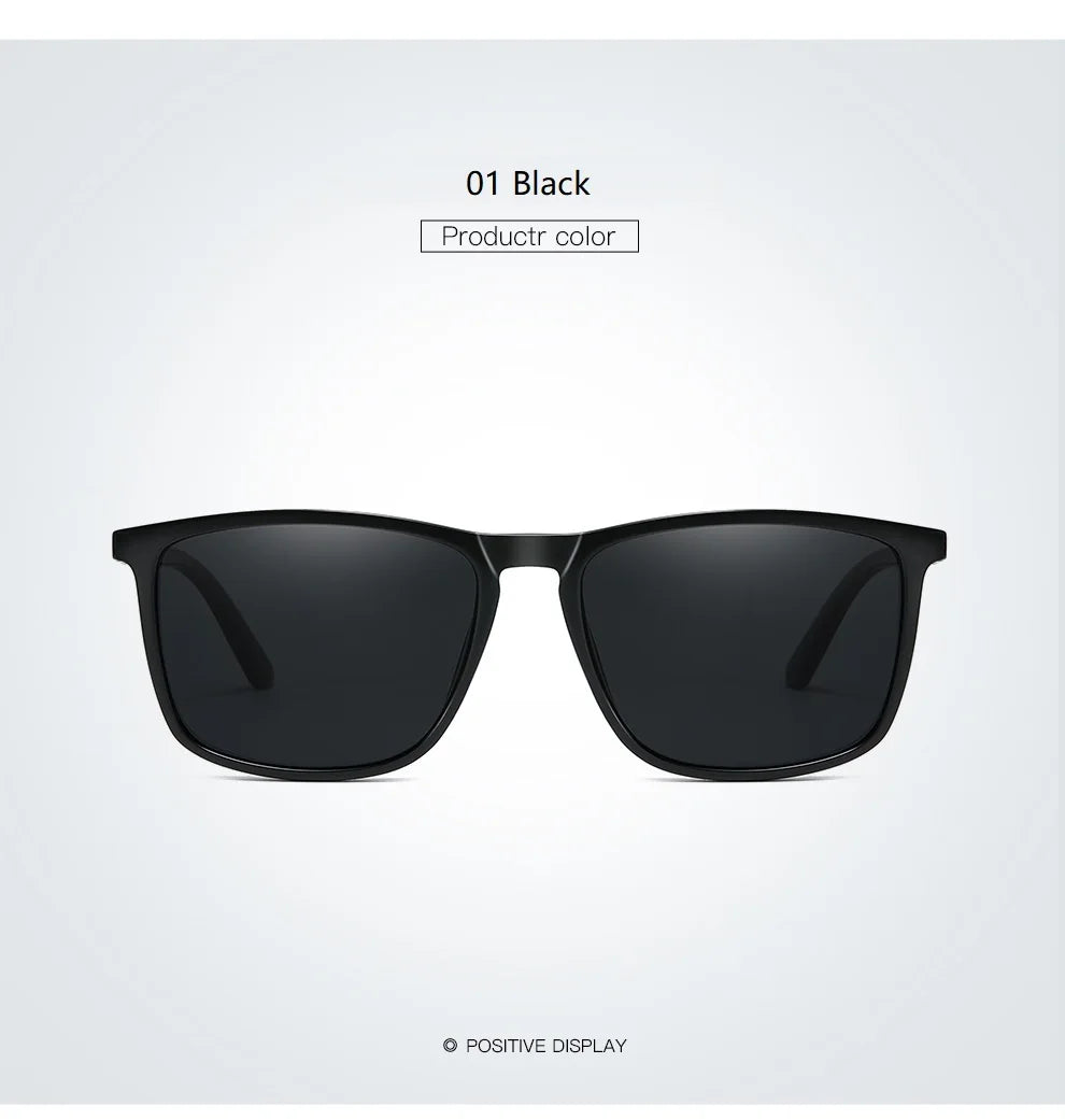 Luxury Square Vintage Polarized Sunglasses For Men Fashion Travel Driving Anti-Glare TR90 Eyewear UV400