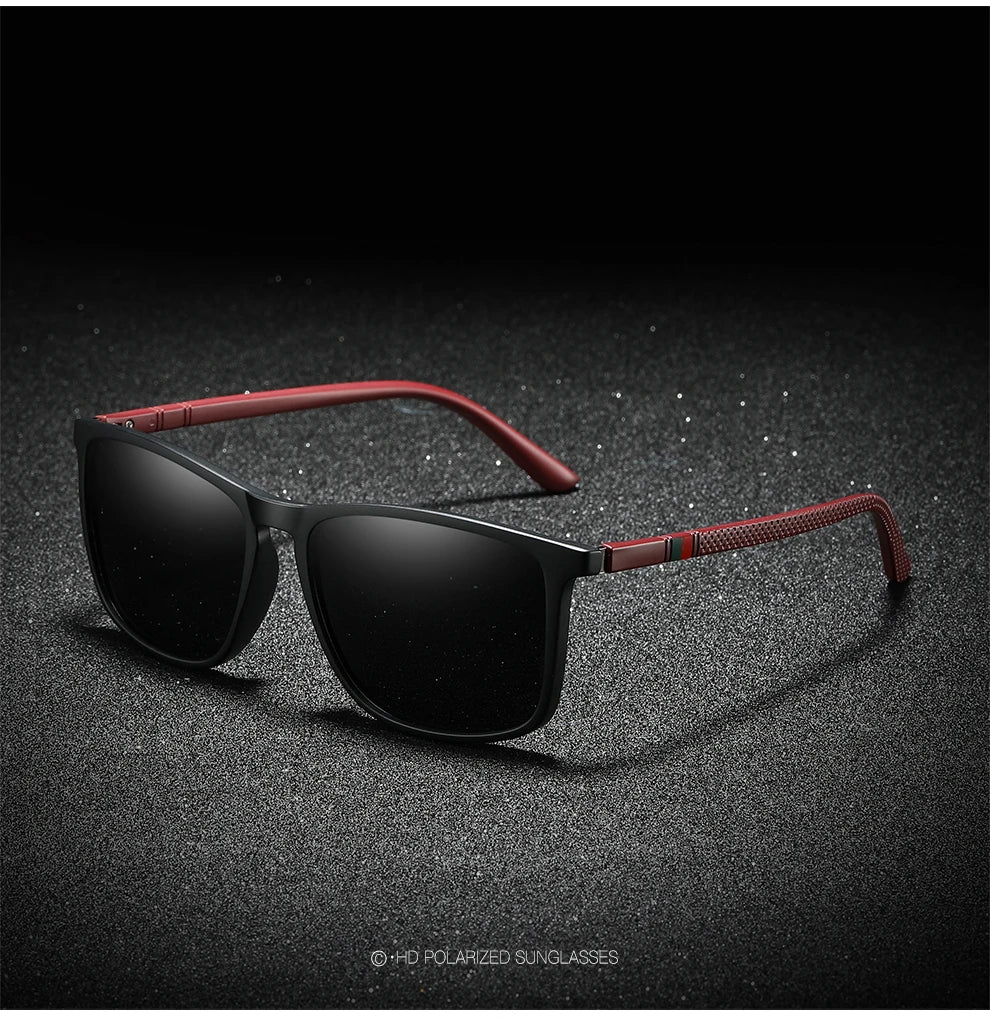 Luxury Square Vintage Polarized Sunglasses For Men Fashion Travel Driving Anti-Glare TR90 Eyewear UV400