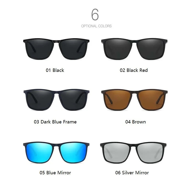 Luxury Square Vintage Polarized Sunglasses For Men Fashion Travel Driving Anti-Glare TR90 Eyewear UV400