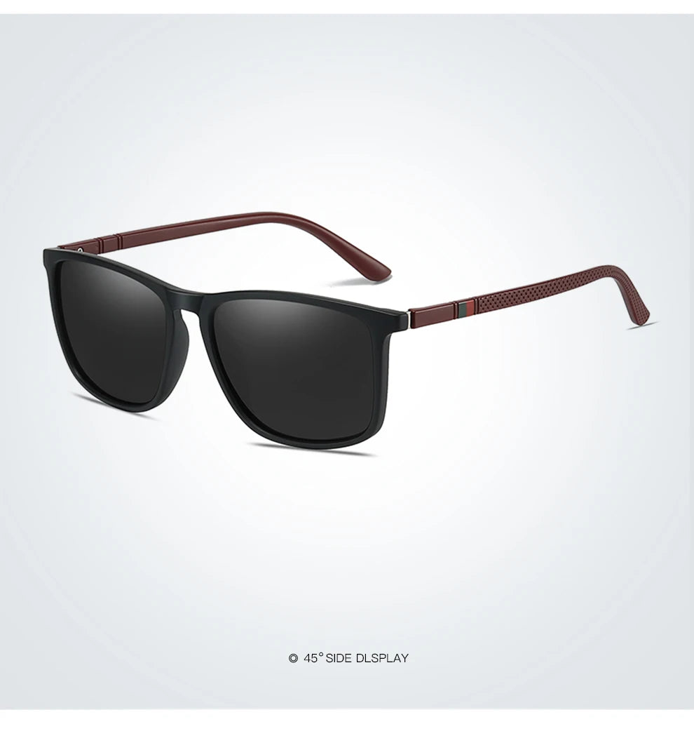 Luxury Square Vintage Polarized Sunglasses For Men Fashion Travel Driving Anti-Glare TR90 Eyewear UV400