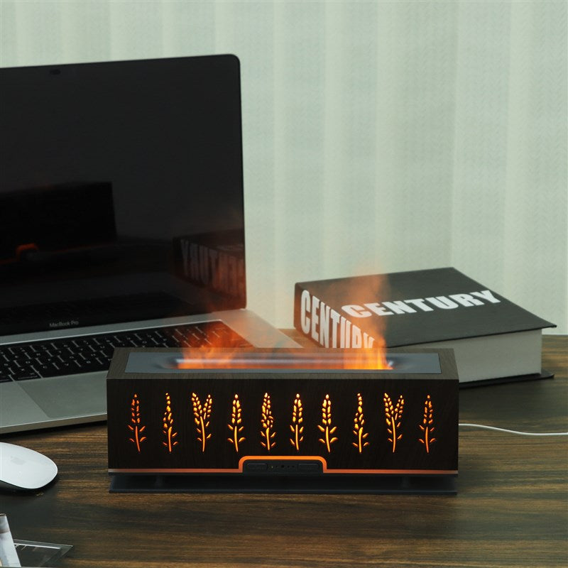 3D Atomization Humidifier Fireplace Flame Aromatherapy 200ml with Remote