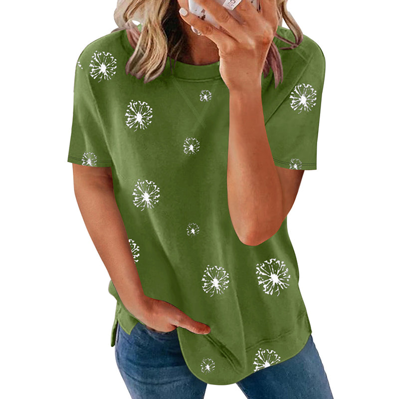 Summer Time Print Short Sleeve T-Shirt Female Fashion