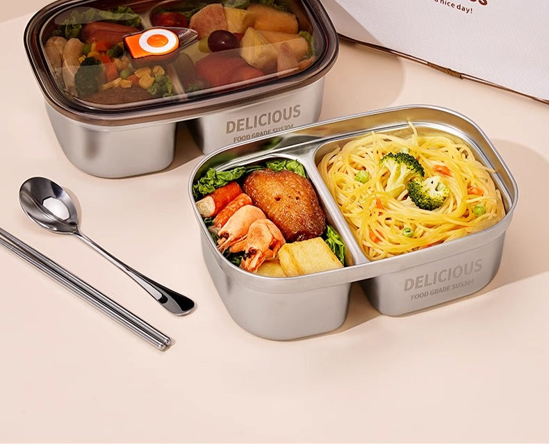 On The Go Microwave Oven Bento Lunch Box Stainless Steel