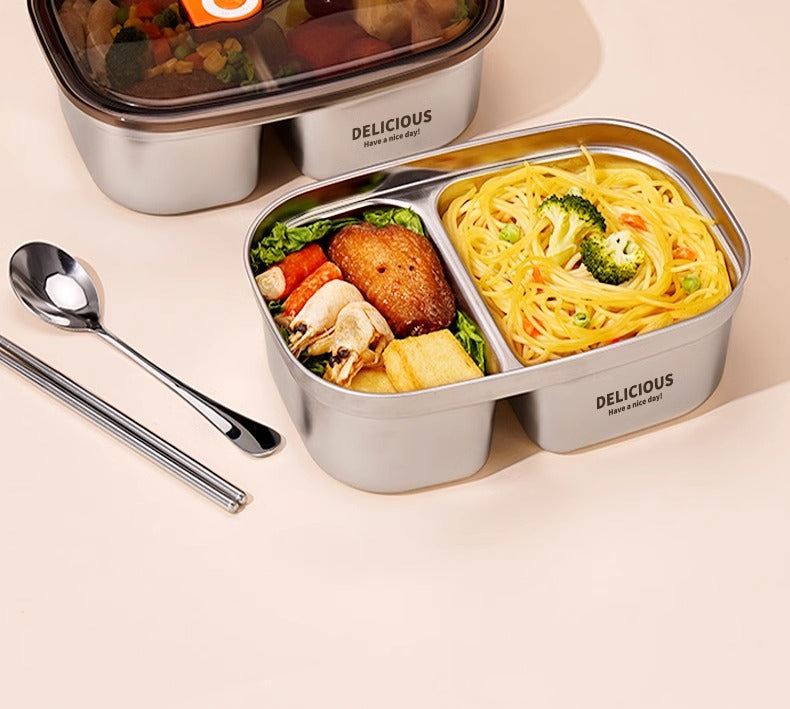 On The Go Microwave Oven Bento Lunch Box Stainless Steel