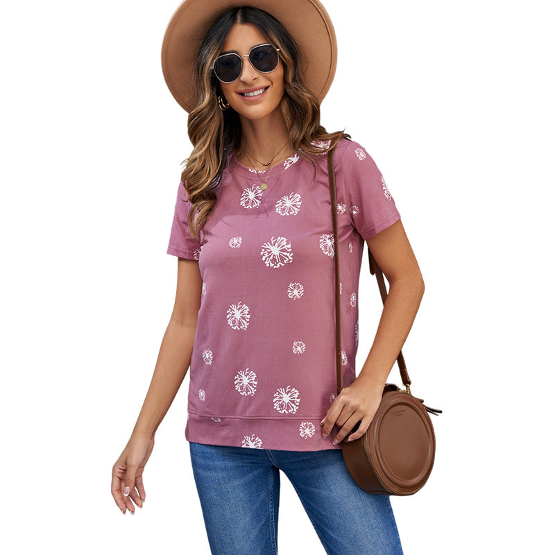 Summer Time Print Short Sleeve T-Shirt Female Fashion