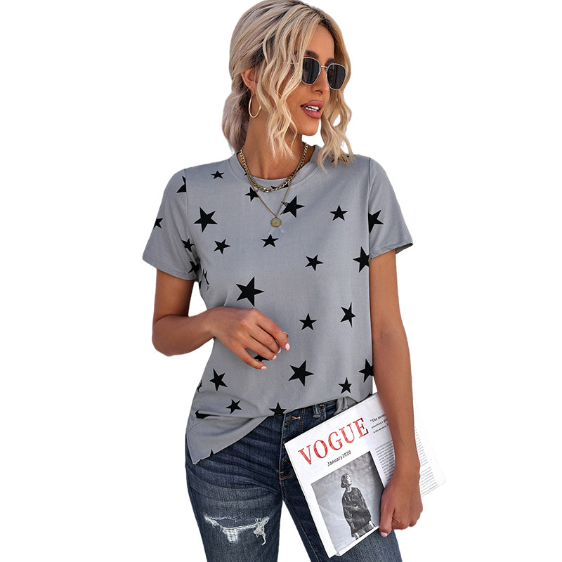 Summer Time Print Short Sleeve T-Shirt Female Fashion