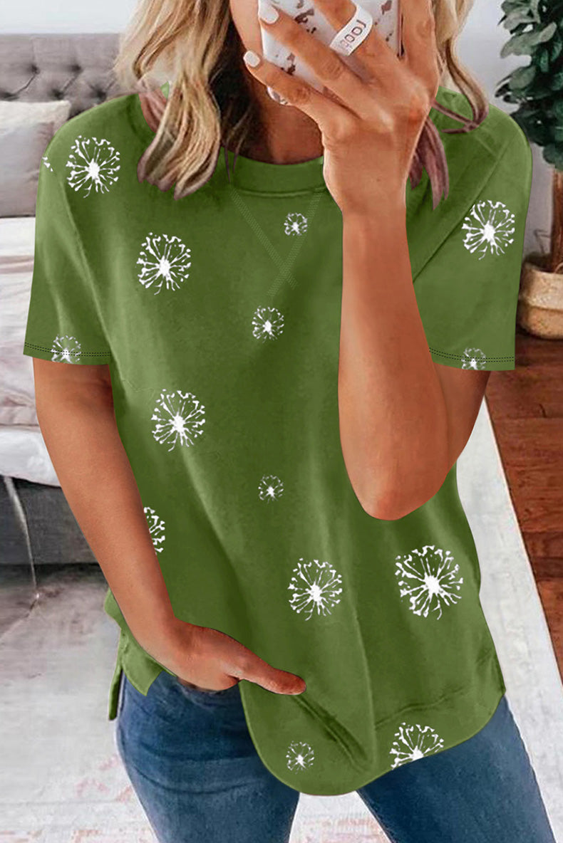 Summer Time Print Short Sleeve T-Shirt Female Fashion