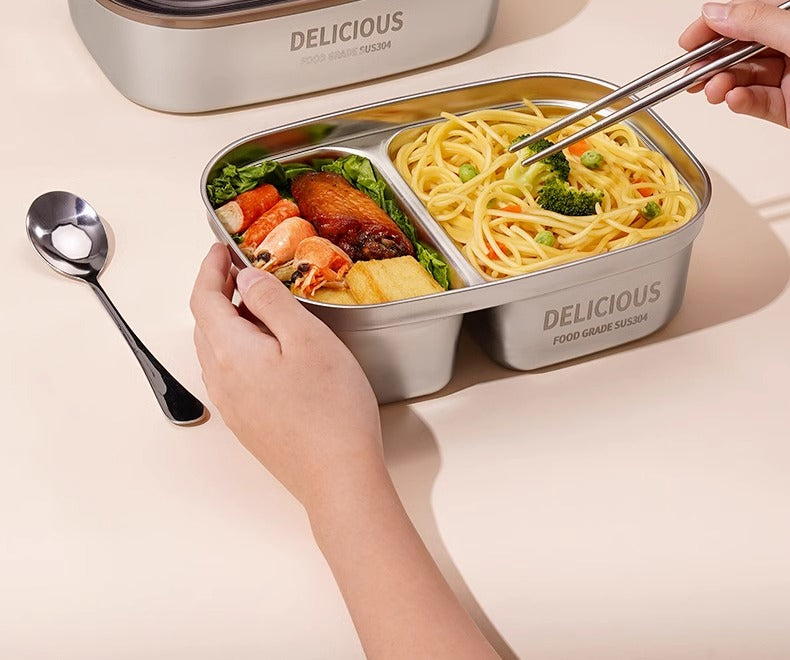 On The Go Microwave Oven Bento Lunch Box Stainless Steel