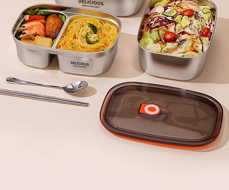 On The Go Microwave Oven Bento Lunch Box Stainless Steel