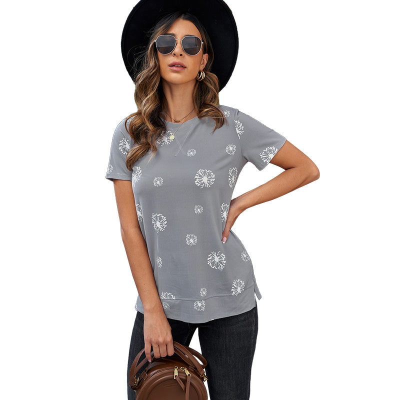 Summer Time Print Short Sleeve T-Shirt Female Fashion