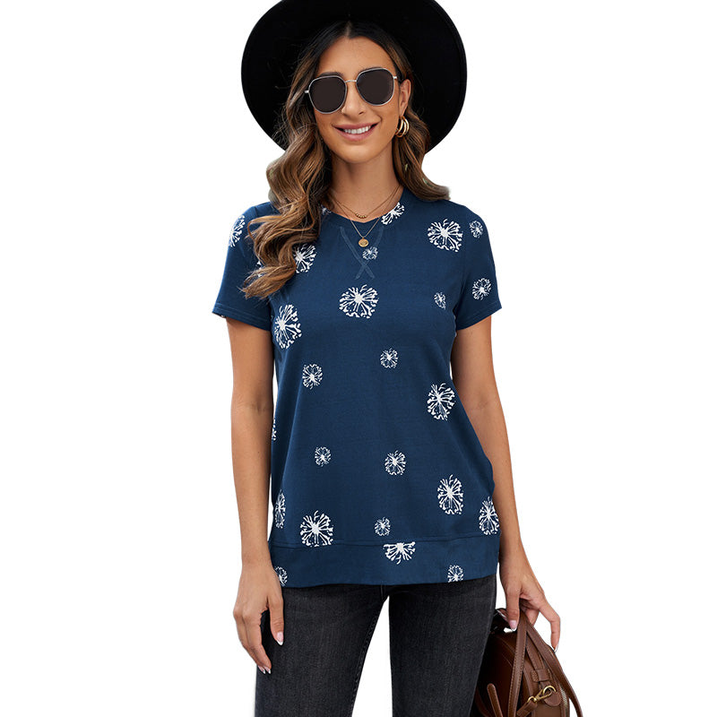 Summer Time Print Short Sleeve T-Shirt Female Fashion