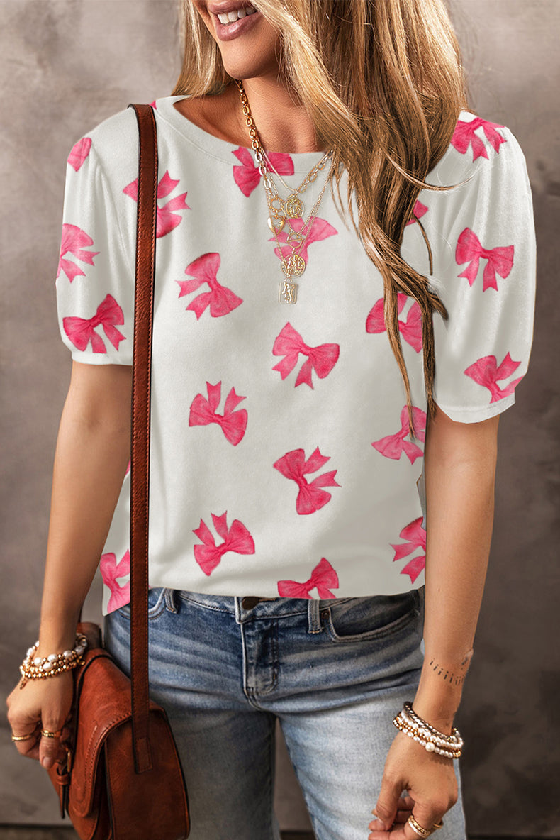 Large Flower Short Sleeve Fashion