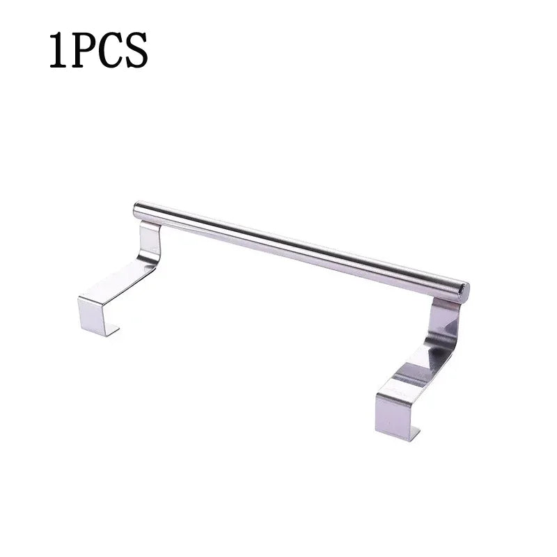 Towel Rack Over Door Bar Hanging Holder Stainless Steel Bathroom Kitchen Cabinet