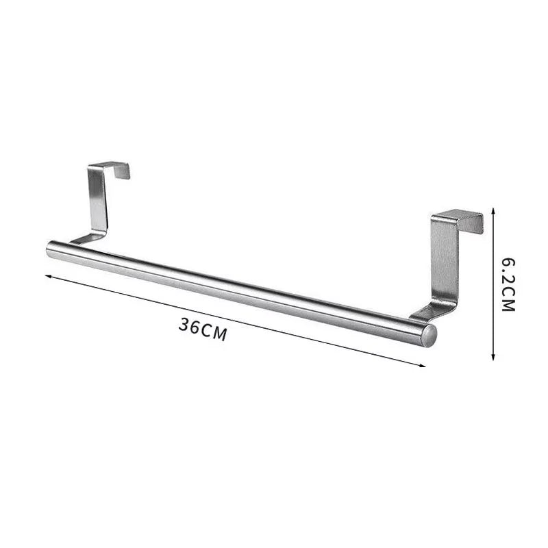 Towel Rack Over Door Bar Hanging Holder Stainless Steel Bathroom Kitchen Cabinet