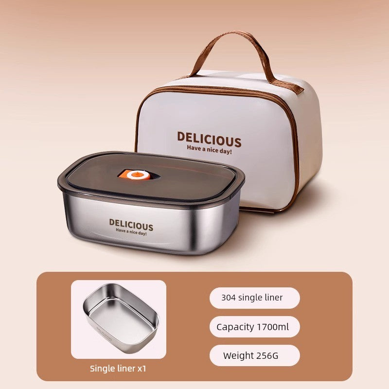On The Go Microwave Oven Bento Lunch Box Stainless Steel