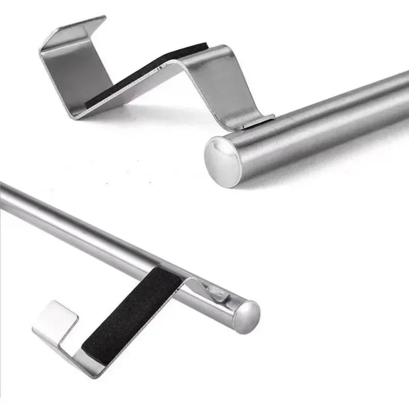 Towel Rack Over Door Bar Hanging Holder Stainless Steel Bathroom Kitchen Cabinet