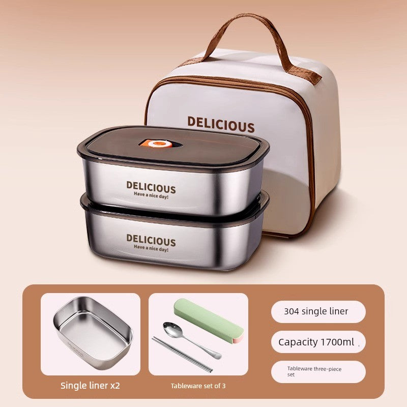 On The Go Microwave Oven Bento Lunch Box Stainless Steel
