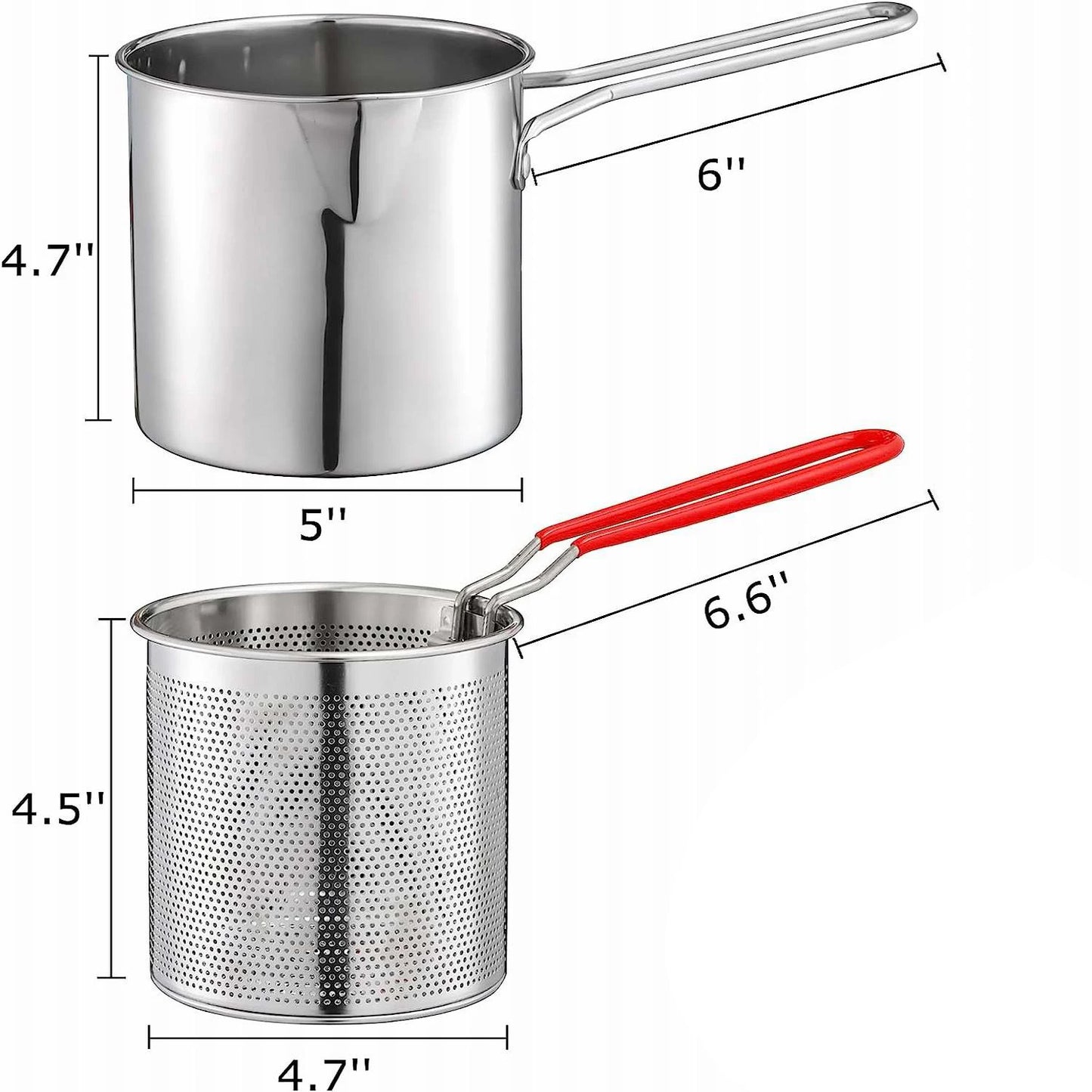 Deep Frying Pot  Kitchen Fryer With Strainer Stainless Steel Tempura Fryer Pan Fry Pot Chicken Fried Chicken Cooking Tools