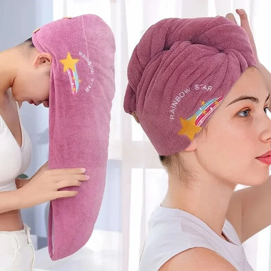 1pc Quik Dry Hair Hat Super Absorbent Soft Women Girls Head Towel