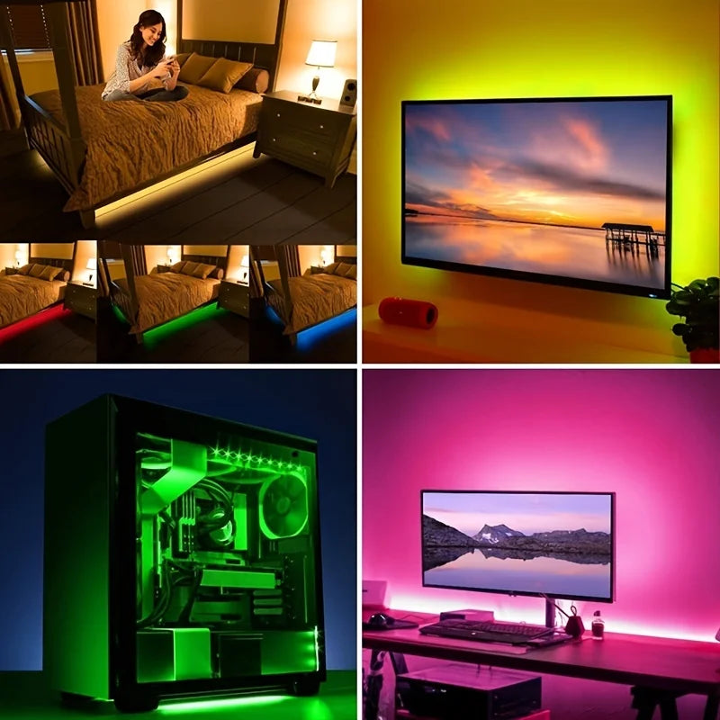 5M Led Light with USB Plug 24 Keys 5050 Multicolor RGB TV Background Light Bar Game Room