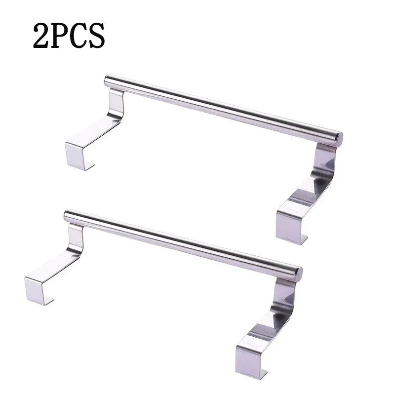 Towel Rack Over Door Bar Hanging Holder Stainless Steel Bathroom Kitchen Cabinet
