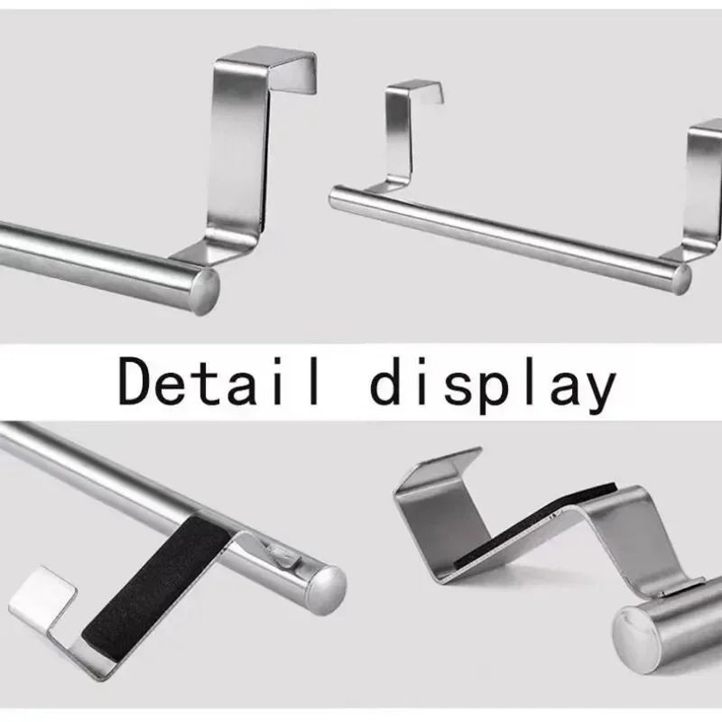 Towel Rack Over Door Bar Hanging Holder Stainless Steel Bathroom Kitchen Cabinet