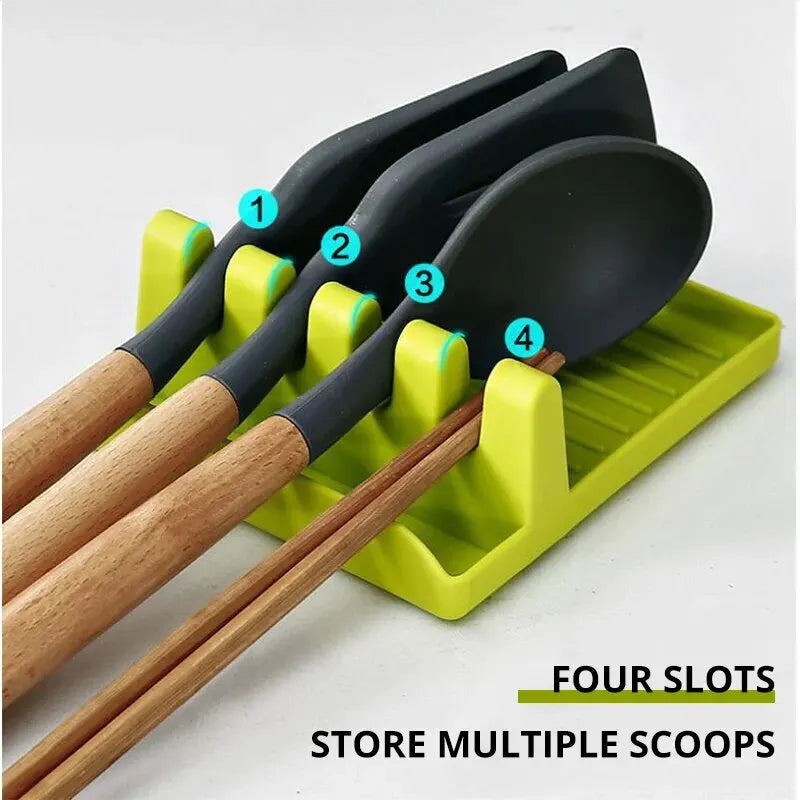 1 PC Spatula Rack Pot Lid Rack Shelves Counter Top Spoon Chopsticks Holder