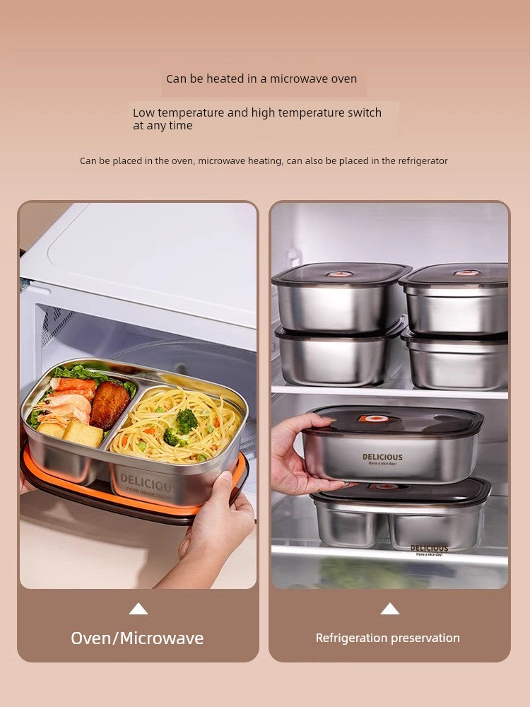 On The Go Microwave Oven Bento Lunch Box Stainless Steel