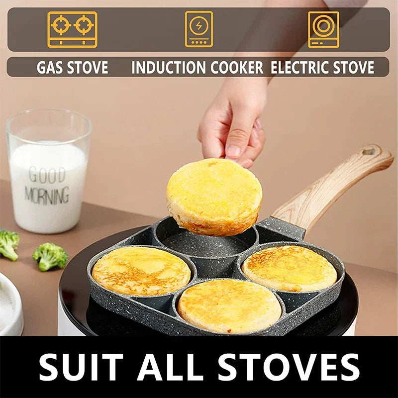 2/4-Hole Thickened Pan Frying Non-Stick Eggs Pancakes Biscuits