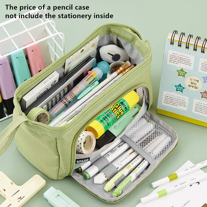 Large Capacity Pencil Case Cute Student Pencil Cases Big Pen Bag Case Storage Box Boy Girl Kid Office School Stationery Supplies