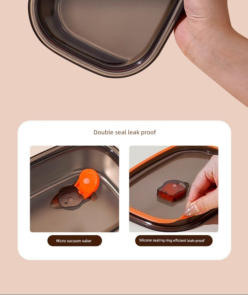 On The Go Microwave Oven Bento Lunch Box Stainless Steel