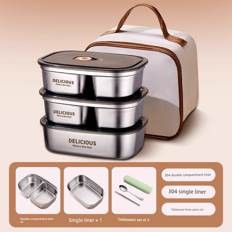 On The Go Microwave Oven Bento Lunch Box Stainless Steel